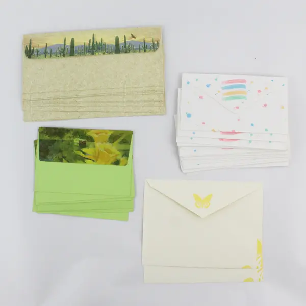 Mixed Lot of 42 Illustrated Greeting Card Envelopes Stationery