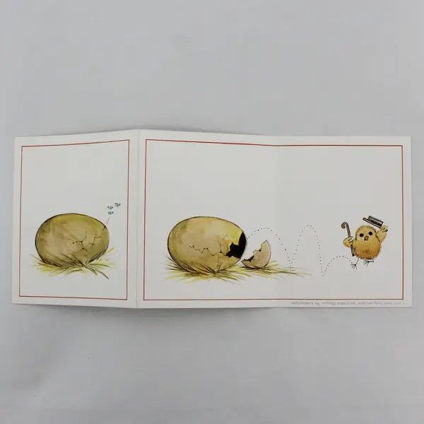 Vintage Nutcrackers by Nutmeg Papers Inc. Hatching Chick Trifold Notecard UNUSED