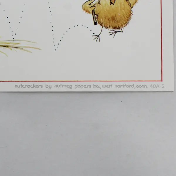 Vintage Nutcrackers by Nutmeg Papers Inc. Hatching Chick Trifold Notecard UNUSED