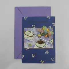 Vintage Gibson Tea Party Themed Friendship Greeting Card UNUSED