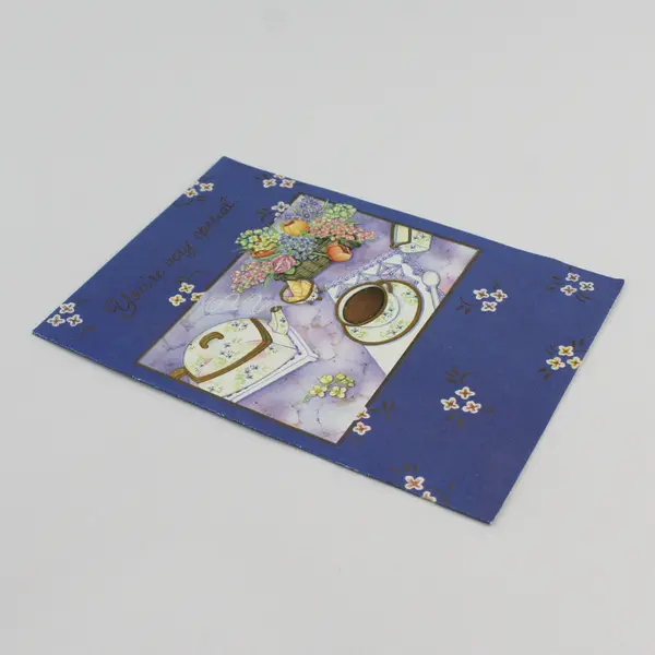 Vintage Gibson Tea Party Themed Friendship Greeting Card UNUSED