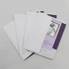Lot of 4 Handmade Penguin-Themed New Year Notecards UNUSED