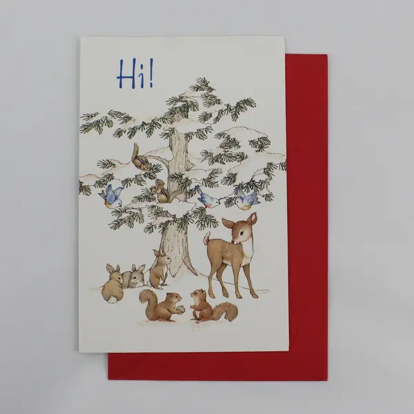 American Greetings Forget Me Not New Year Woodland Animals Greeting Card UNUSED