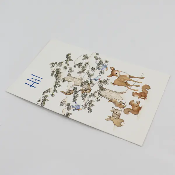 American Greetings Forget Me Not New Year Woodland Animals Greeting Card UNUSED