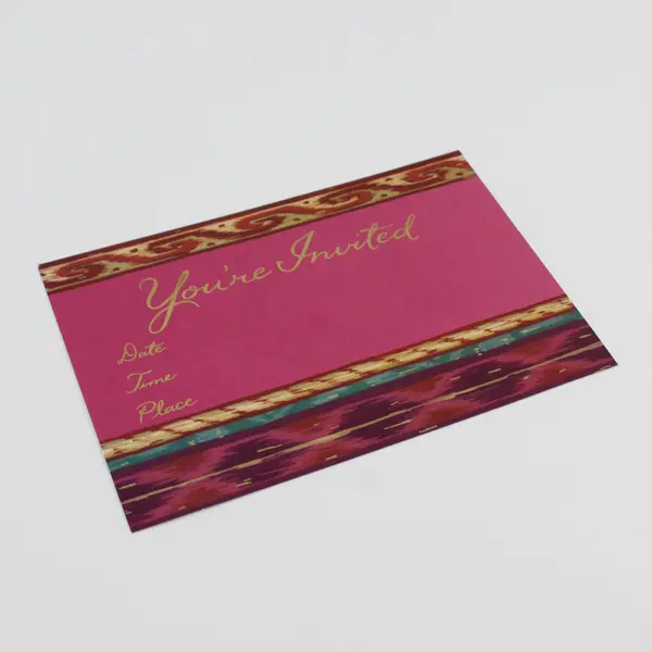 Set of 5 VTG Hallmark Colorful Boho Invitations UNUSED