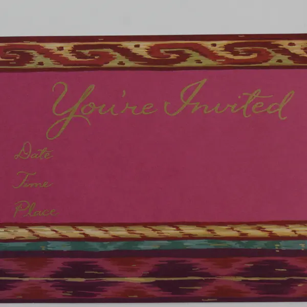 Set of 5 VTG Hallmark Colorful Boho Invitations UNUSED