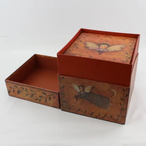 Bob’s Boxes Primitive - Folk Angels by R.A. Lang Card Co. Nesting Boxes Set of 7