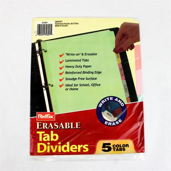 Lot of 4 Staples PostFax Writable Erasable Multicolor Large Tab Dividers