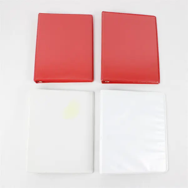 Just Basics Lot of 4 Small Red White 3-Ring Binders 3/4in 1in
