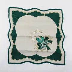 Vintage Printed Holiday Napkin Green Beige Polyester