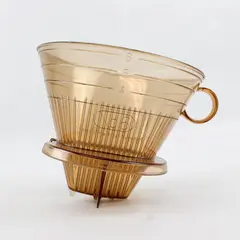 Melitta No. 6 Plastic Pour Over Coffee Dripper Amber Brown Used