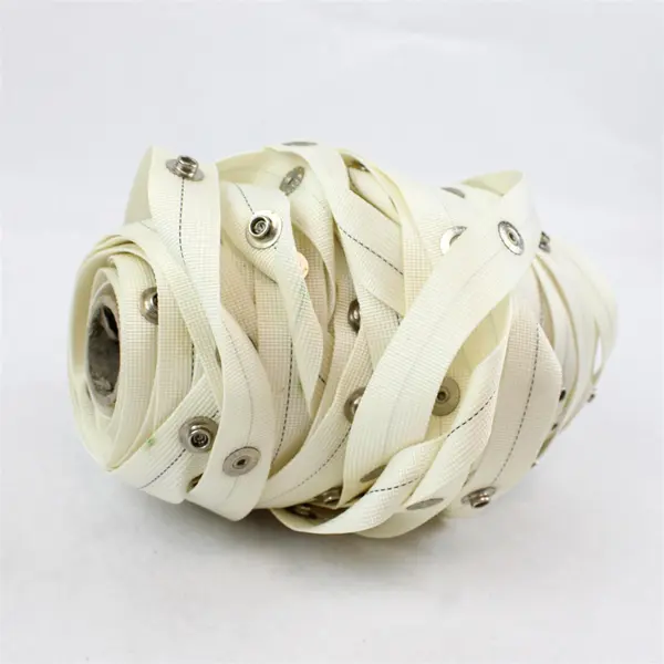 Scovill Used White Ripple Fold Snap Tape Roll Unknown Length