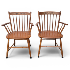 L Hitchcock Windsor Dining Chairs Harvest Fruit Stenciled - Freight/Local Pickup