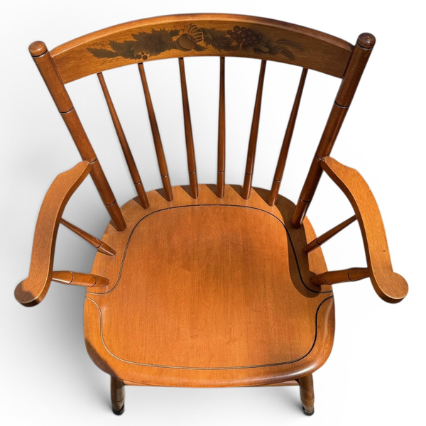 L Hitchcock Windsor Dining Chairs Harvest Fruit Stenciled - Freight/Local Pickup
