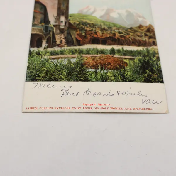 1904 German Tyrolean Alps World's Fair St Louis Concession Litho Postcard 