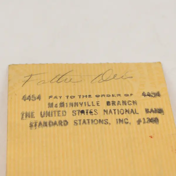 Vintage 1949 Amity Branch The United States National Bank Check Amity Oregon