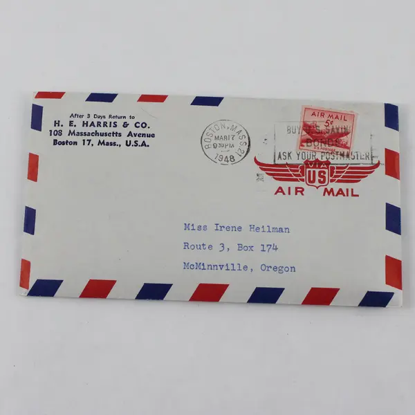 Set Of 2 1948 HE Harris & Co Stamp Collection Appraisal Correspondence Letters 