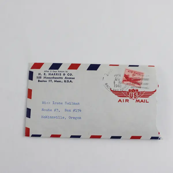Set Of 2 1948 HE Harris & Co Stamp Collection Appraisal Correspondence Letters 