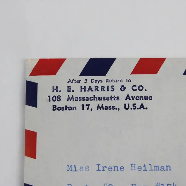 Set Of 2 1948 HE Harris & Co Stamp Collection Appraisal Correspondence Letters 