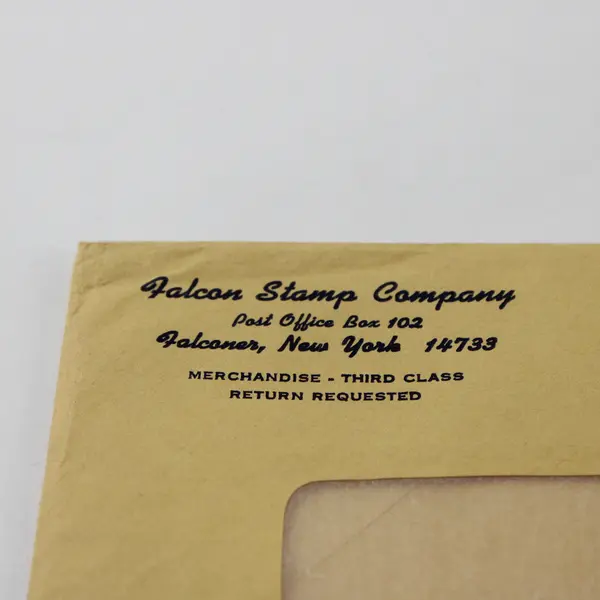 Vintage Falcon Stamp Company NY Window Envelope Abraham Lincoln 4c Stamp