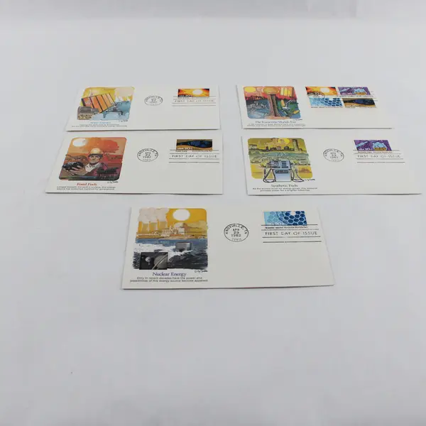 Lot Of 5 Knoxville World's Fair 1982 Energy Stamp FDC Fleetwood Cachet 