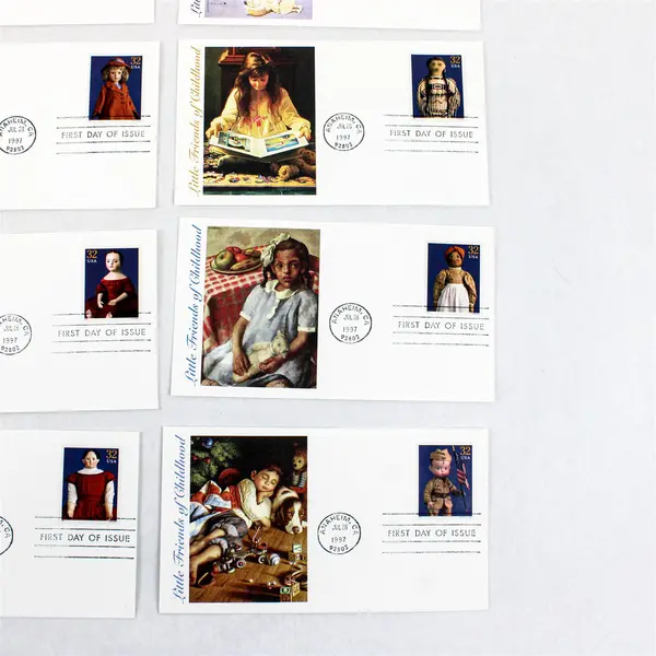 Set Of 15 American Dolls 1997 Stamps FDC Fleetwood Cachet