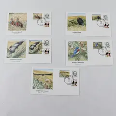 Set Of 5 National Audubon Society Conservation Stamp FDC Fleetwood Cachet 1995