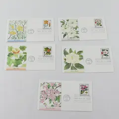 Set Of 5 Flowering Trees Stamps FDC Fleetwood Cachet 1998