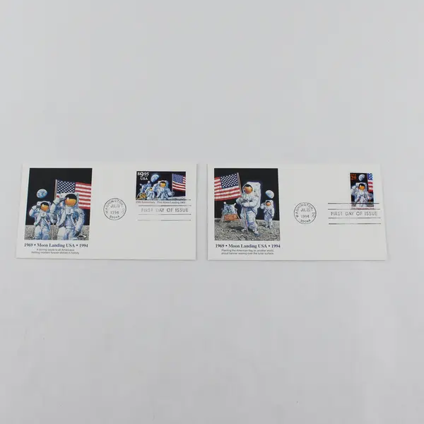 Set Of 2 Moon Landing 29c $9.95 Stamps FDC 1994 Fleetwood Cachet SC #2841-42