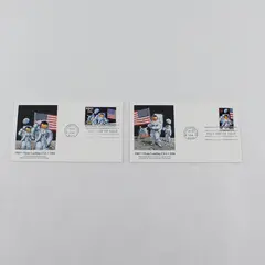 Set Of 2 Moon Landing 29c $9.95 Stamps FDC 1994 Fleetwood Cachet SC #2841-42