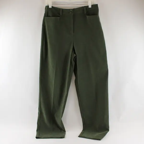 JM Collection Women's Size 10 Forest Green Relaxed Straight Leg Dress Pants