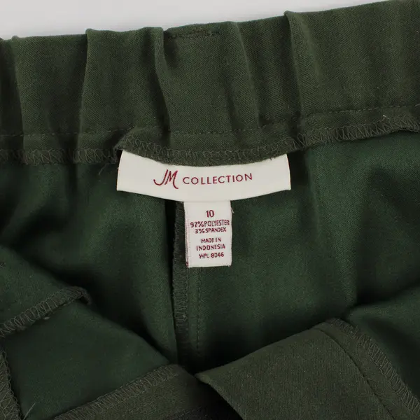 JM Collection Women's Size 10 Forest Green Relaxed Straight Leg Dress Pants