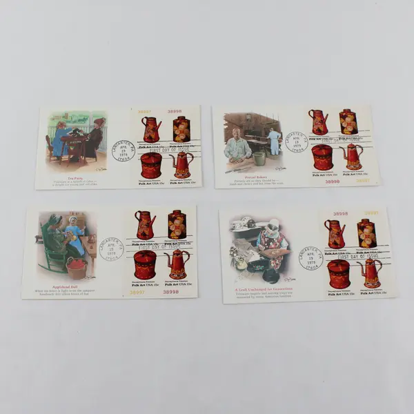 Set Of 4 Pennsylvania Toleware Stamp FDC 1979 Fleetwood Cachet SC# 1775-78