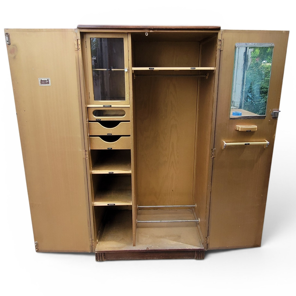 Vintage Oak Fitrobe Gentleman's Compactum Wardrobe 1950s - Freight/Local Pickup