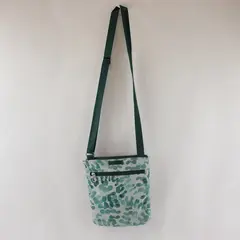 Haiku Stride Crossbody Bag In Green Eucalyptus Botanical Print - 9"Wx10"H