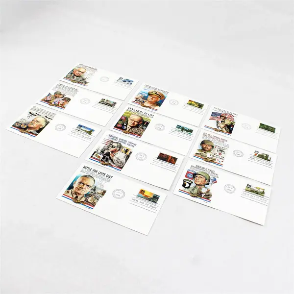 Set Of 10 WWII Road To Victory 1994 29c Stamps FDC SC#2838 Fleetwood Cachet