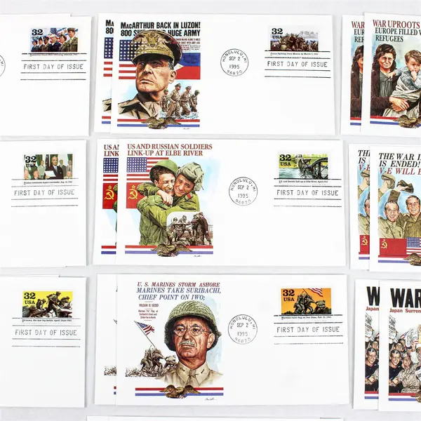 Lot Of 20 WWII Victory At Last 1995 32c Stamps FDC SC#2981 Fleetwood Cachet
