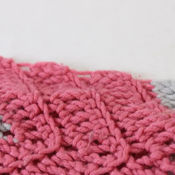 Handmade Crocheted Pink Green Gray Chevron Throw Blanket Afghan 84x118