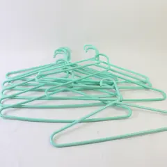Lot of 10 Seafoam Mint Green Plastic Clothes Hangers