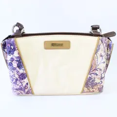 Miche Purple and Off-White Faux Leather Shoulder Bag Purse