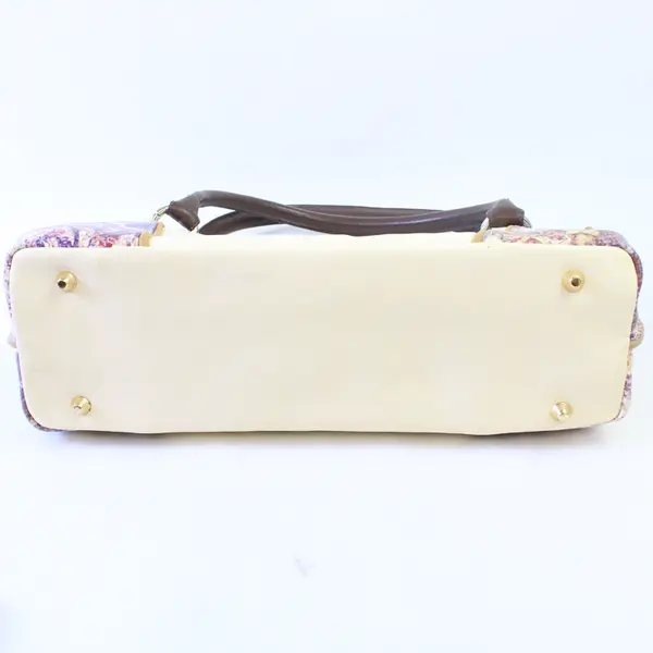 Miche Purple and Off-White Faux Leather Shoulder Bag Purse