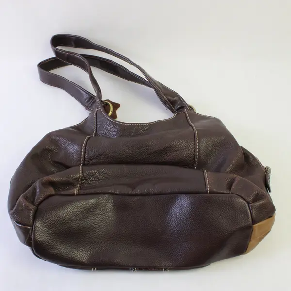 Brown Patchwork Genuine Leather Shoulder Bag Purse