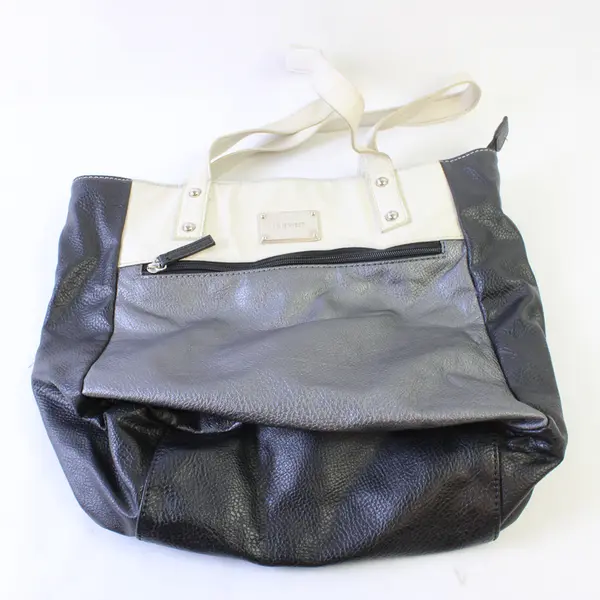 Nine West Black Gray and White Faux Leather Shoulder Bag