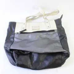 Nine West Black Gray and White Faux Leather Shoulder Bag