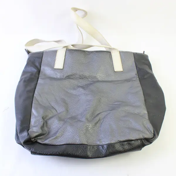 Nine West Black Gray and White Faux Leather Shoulder Bag