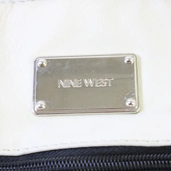 Nine West Black Gray and White Faux Leather Shoulder Bag