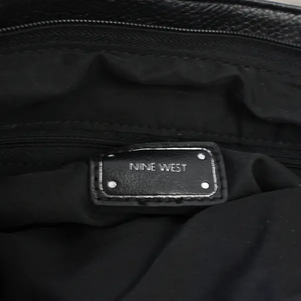 Nine West Black Gray and White Faux Leather Shoulder Bag