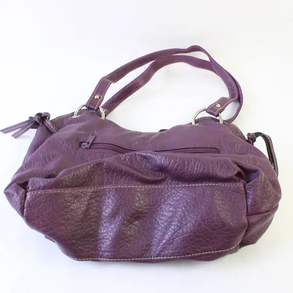 Strada Plum Purple Faux Leather Shoulder Bag Purse FLAWED