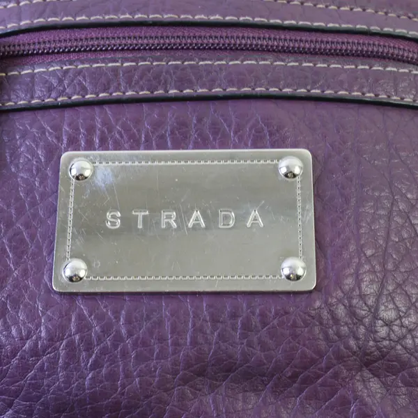 Strada Plum Purple Faux Leather Shoulder Bag Purse FLAWED