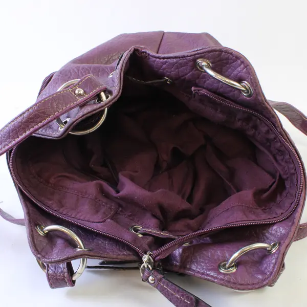 Strada Plum Purple Faux Leather Shoulder Bag Purse FLAWED